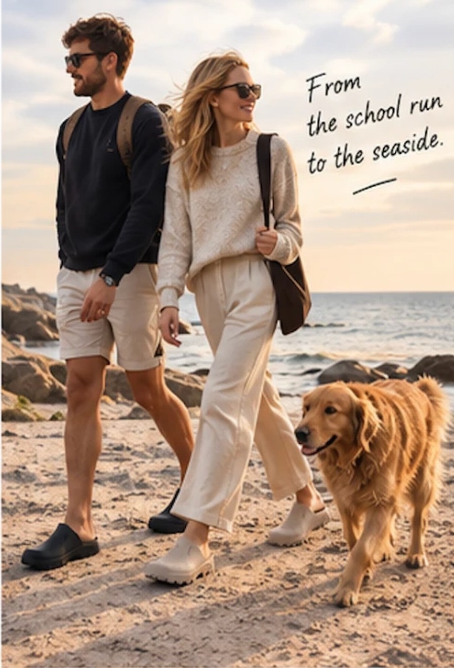 A family and their dog wearing PUDDS